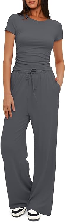 Darong Women's 2 Piece Outfits Lounge Sets Ruched...