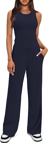 Darong Women's 2 Piece Outfits Lounge Sets Sleeveless...