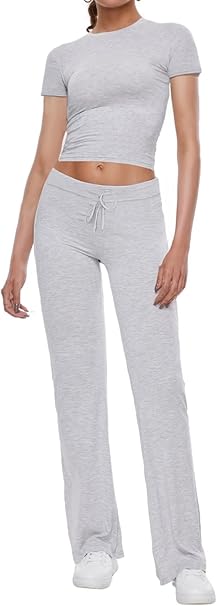 AnotherChill Women's 2 Piece Lounge Sets Straight Leg...