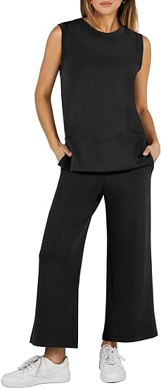 ANRABESS Women's 2 Piece Sets Summer Travel Airplane...