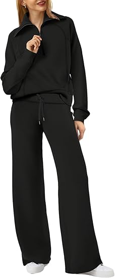 XIEERDUO Lounge Sets For Women 2024 Half Zip...
