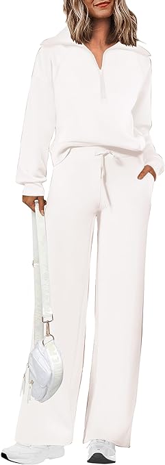 PRETTYGARDEN Women's 2 Piece Outfits Casual Lapel Half...