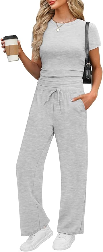 WIHOLL 2 Piece Sets for Women Summer Travel...