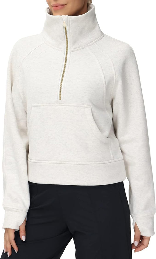THE GYM PEOPLE Womens' Half Zip Pullover Fleece...