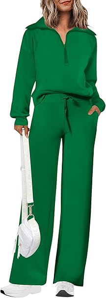PRETTYGARDEN Women's 2 Piece Outfits Casual Lapel Half...
