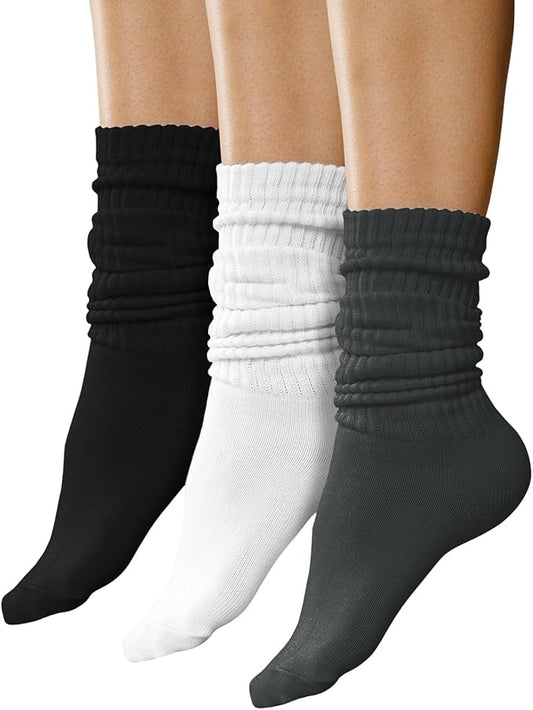 Winterlace Scrunch Slouch Socks 3 Pairs Womens Crew...