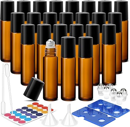 ComSaf 24 Pcs Roller Bottles for Essential Oils...