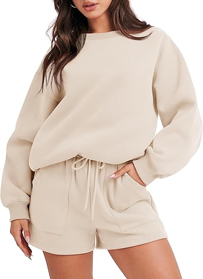 ANRABESS Women 2 Piece Outfits Sweat Shorts Sets...